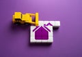 Removing the roof of a house. Concept. Royalty Free Stock Photo