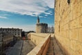 The rempart of Aigues Mortes, the medieval city in occitanie, south of France