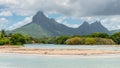 Rempart and Mamelles peaks, from Tamarin bay