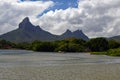 Rempart and Mamelles peaks, from Tamarin Bay