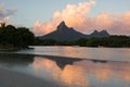 Rempart and Mamelles peaks, from Tamarin Bay where the Indian Ocean meets the river, Tamarin, Black River District