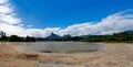 Rempart and Mamelles peaks, from Tamarin Bay