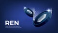 REN coin cryptocurrency concept banner