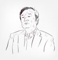 Ren Zhengfei vector sketch portrait isolated