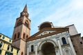 The renaissance Basilica of Sant`Andrea with the bell tower in Mantua, Italy Royalty Free Stock Photo