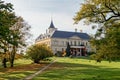 Renaissance castle Radun near Opava city in autumn season at nice sunset