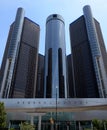 Renaissance Center, Detroit, street side Royalty Free Stock Photo