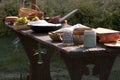 Renaissance Dining table in the military camp.