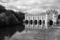 Renaissance era Chateau de Chenonceau, overlooking the River Cher at Chenonceaux in the Loire Valley, France. Royalty Free Stock Photo