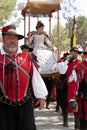 Renaissance Faire queen's procession Royalty Free Stock Photo