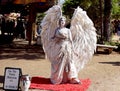 Renaissance Faire stone angel mime Royalty Free Stock Photo