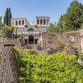 The renaissance Farnese aviaries fully restored building standing between the gardens on the palatine hill.
