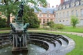 renaissance fountain (diane the huntress) in the gardens of the castle of fontainebleau (france) Royalty Free Stock Photo