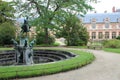 renaissance fountain (diane the huntress) in the gardens of the castle of fontainebleau (france) Royalty Free Stock Photo