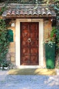 Renaissance front door with roofing Royalty Free Stock Photo