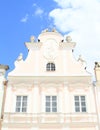 Renaissance house with statues in Telc Royalty Free Stock Photo