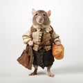 Renaissance-inspired Rat In Stylish Costume Design With Bread