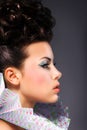 Renaissance. Noble Woman with Frill - Bright Hairstyle and Make Up Royalty Free Stock Photo