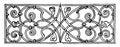 Renaissance Oblong Panel is an Italian wrought-iron grill design, vintage engraving Royalty Free Stock Photo