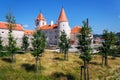 Renaissance Pisecne castle rebuilt from gothic fortress, Jindrichuv Hradec district, South Bohemian Region, Czech Republic Royalty Free Stock Photo