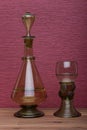 Renaissance, rummer wine glass and bottle