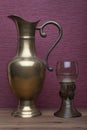 Renaissance, rummer wine glass and bottle