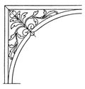 Renaissance Spanrail Panel is a plinth or base of a column, vintage engraving