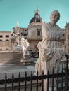 Renaissance statues of the saints sculpted in white marble in Palermo