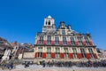 The Renaissance style building of the Old Delft city hall building, in the Netherlands