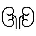 Renal kidney icon, outline style