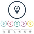 Rename GPS map location flat color icons in round outlines