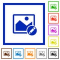 Rename image flat framed icons