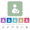 Rename user flat icons on color rounded square backgrounds