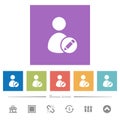 Rename user flat white icons in square backgrounds