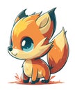 mascot baby fox in vector