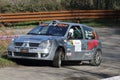 The Renault Clio Sport 2.0 racing car during a speed test of the 46th Il Ciocco Rally on 10 and 11 March 2023. Royalty Free Stock Photo