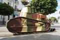 Renault FT 17 tank exhibited on the street Royalty Free Stock Photo