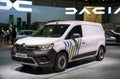 Renault Kangoo E-Tech electric van showcased at the Brussels Autosalon European Motor Show. Brussels, Belgium - January 13, 2023
