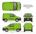 Renault Kangoo Express Compact Cargo Van 2013 Blueprint Royalty Free Stock Photo