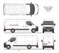 Renault Master Cargo Van L3H2 RWD 2020 Blueprint Royalty Free Stock Photo