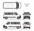 Renault Master Passenger Van L2H2 2020 Blueprint