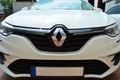 Renault Megane logo, luxury car in Istanbul city, may 24 2023 Istanbul Pendik Turkey used car market