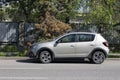 Renault Sandero Stepway silver car. Royalty Free Stock Photo