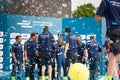 Renault team attending the E-Prix FIA Formula E race car Award Ceremony Royalty Free Stock Photo