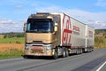 Renault Trucks T of Ahola Special Transport on Scenic Road Royalty Free Stock Photo