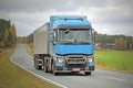 Renault Trucks T Semi on Autumn Road Royalty Free Stock Photo