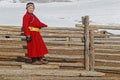 Mongolian child in traditional dress