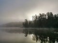 Renda. Summer. Fog. Lake. Sun.