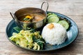 Rendang beef plate in Indonesia