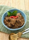 Rendang, Rendang Daging Sapi, Beef stew traditional food from Padang, Indonesia. Close up. Royalty Free Stock Photo